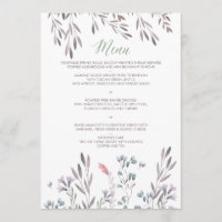 A Wildflower Wedding Menu