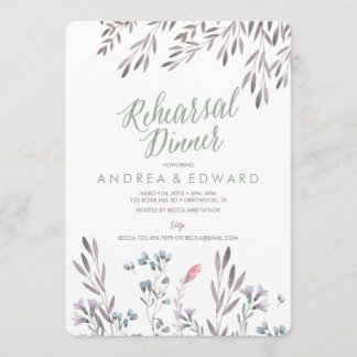 A Wildflower Wedding Rehearsal Dinner Invitation