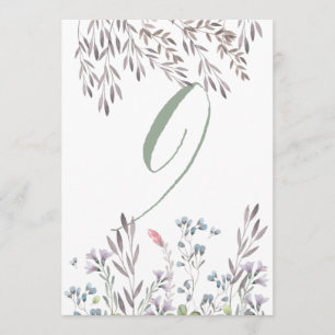 A Wildflower Wedding Table No. 9 Double Sided Card