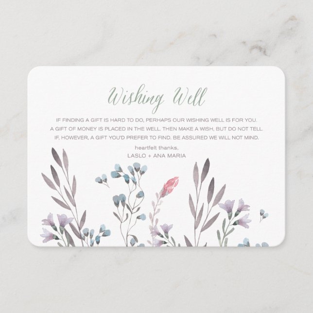 A Wildflower Wedding Wishing Well Enclosure Card (Front)