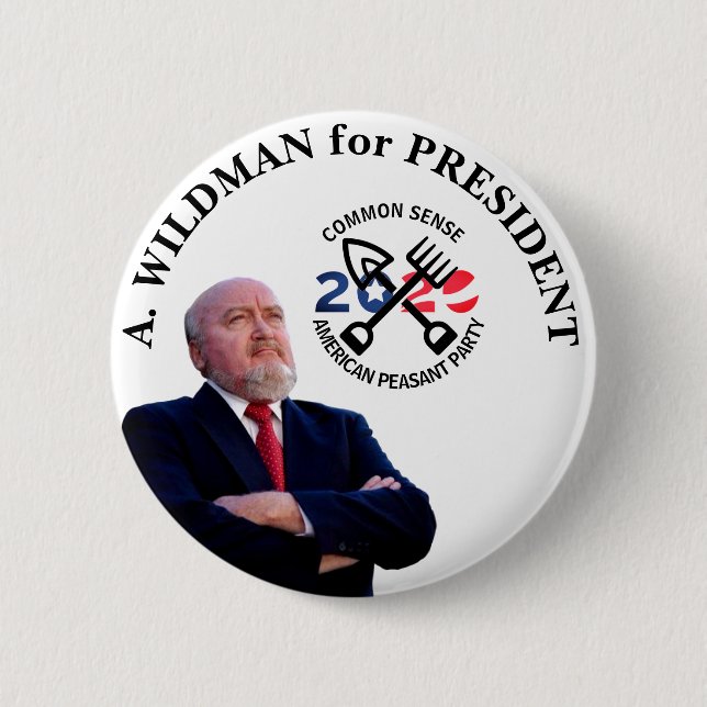 A. Wildman for President 2020 6 Cm Round Badge (Front)