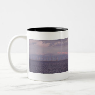 A Wind Farm On The Irish Sea near Liverpool, Two-Tone Coffee Mug