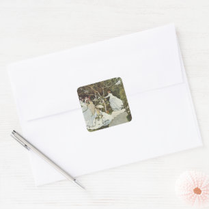 A Windmill at Zaandam Claude Monet      Square Sticker