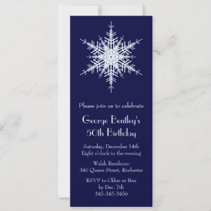 A Winter 50th Birthday Invitation blue