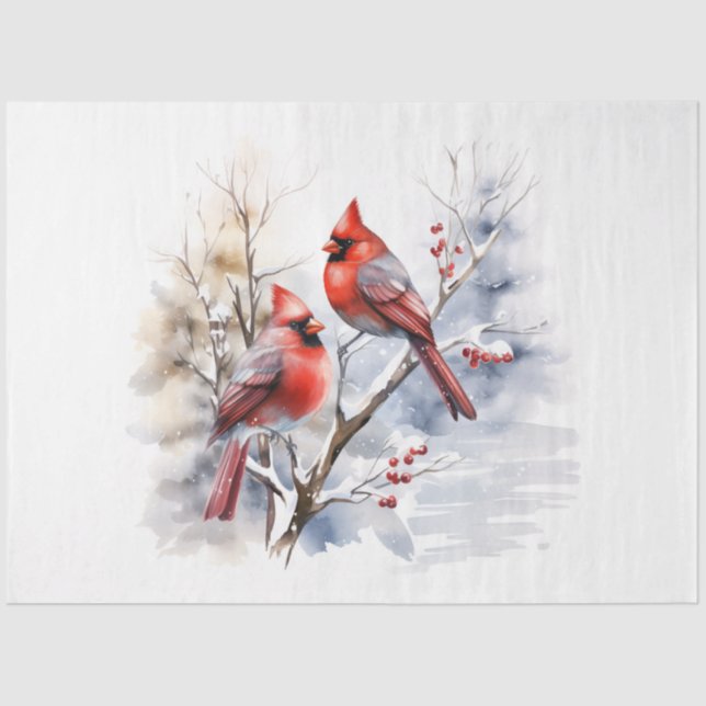 A Winter Cardinal Series Design 1 Tissue Paper (Front)