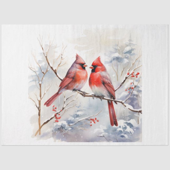A Winter Cardinal Series Design 4 Tissue Paper (Front)
