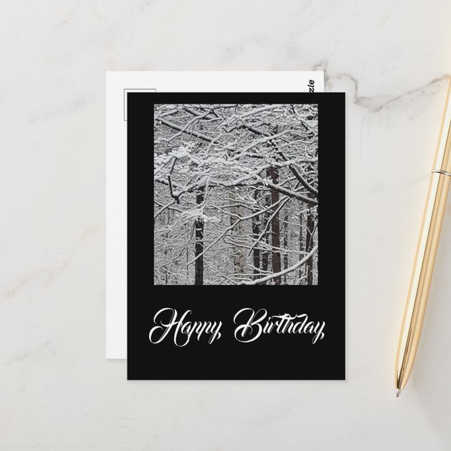 A Winter Day Birthday Postcard (Front/Back In Situ)