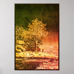 A Winter Day on Sumida River in Japan Poster