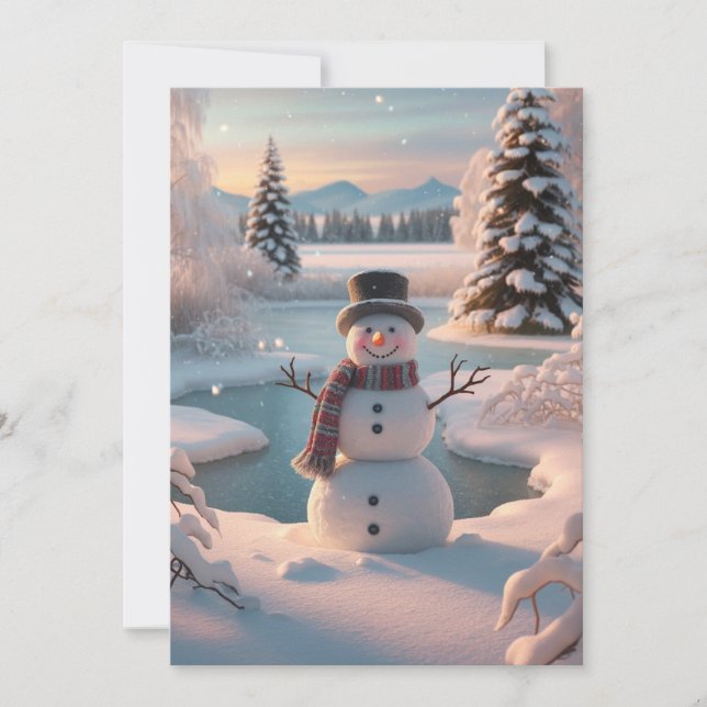A Winter Idyll Snowman Holiday Card (Front)