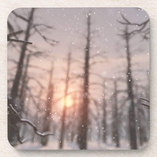 A Winter Night's Dream Cork Coasters (Front)