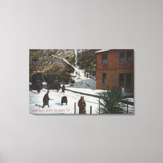 A Winter Scene, Adults Playing in Snow Canvas Print