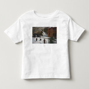 A Winter Scene, Adults Playing in Snow Toddler T-Shirt