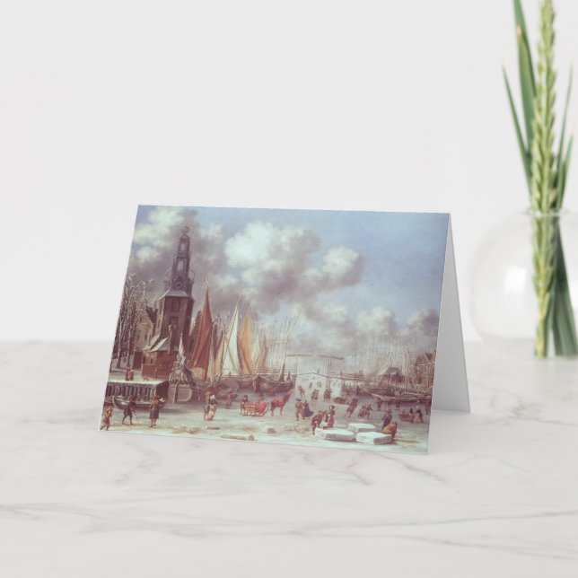 A Winter Scene in Amsterdam Holiday Card (Front)