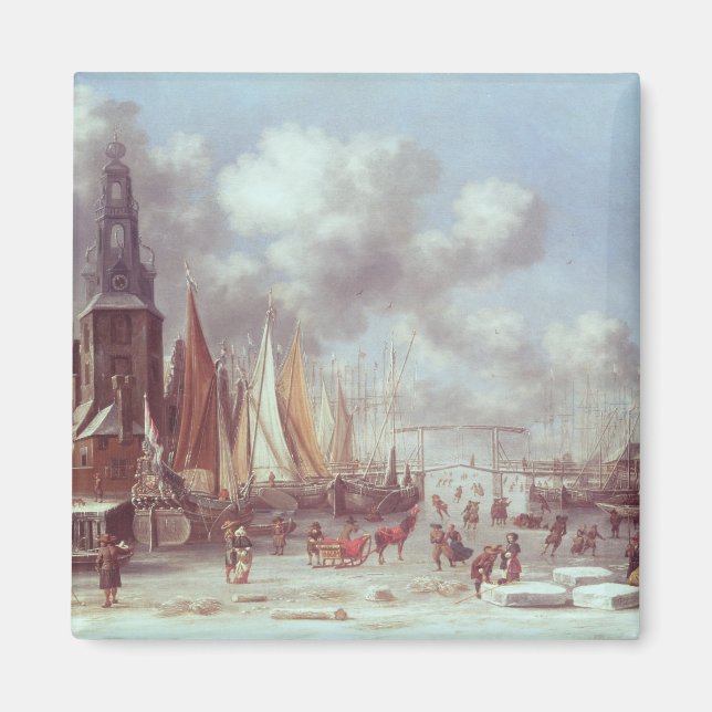 A Winter Scene in Amsterdam Magnet (Front)