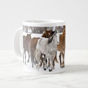 A winter scenic of running large coffee mug