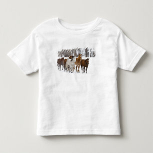 A winter scenic of running toddler T-Shirt
