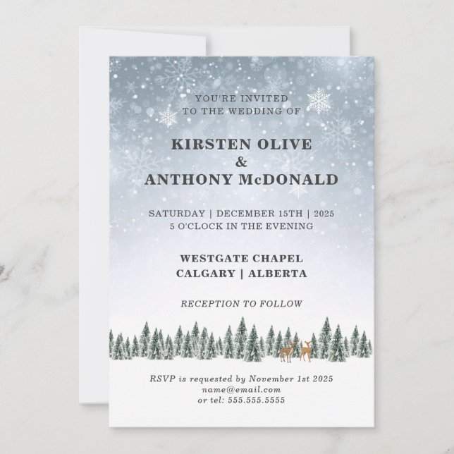 A WINTER WONDERLAND | Wedding Invitation (Front)
