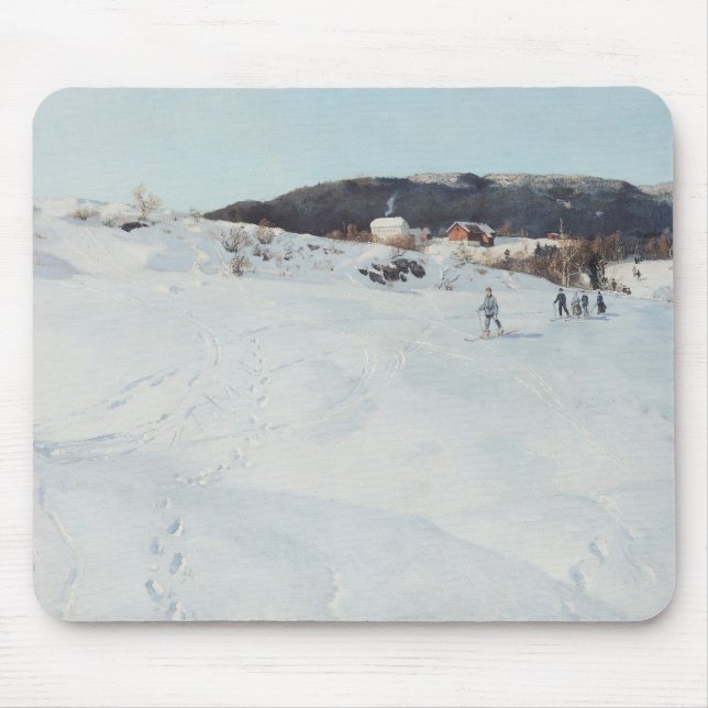 A Winter's Day in Norway, 1886 Mouse Mat (Front)