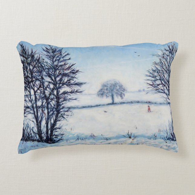 A Winters Walk Decorative Cushion (Front)