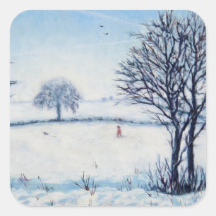 A Winters Walk Square Sticker
