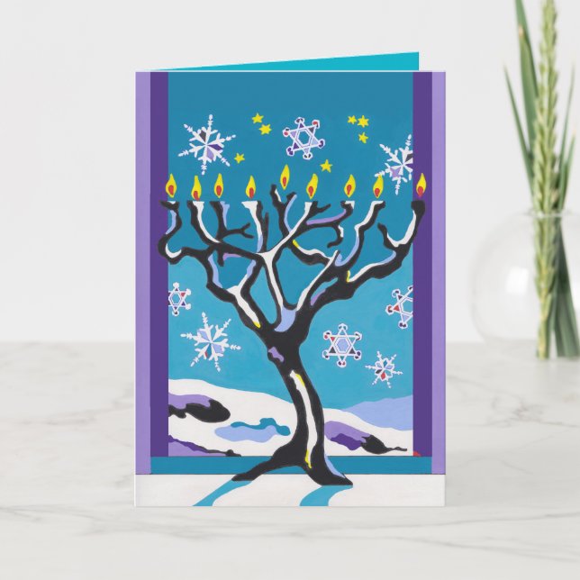 A Wintry Hanukkah Holiday Card (Front)