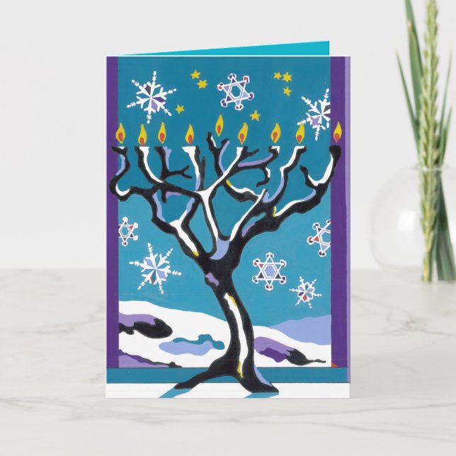 A Wintry Hanukkah Holiday Card (Front)