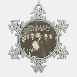 A Wire Made of Glass Humourous Tech Snowflake Pewter Christmas Ornament