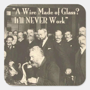 A Wire Made of Glass Humourous Tech Square Sticker