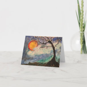 A Wishing Tree watercolor art Thank You Card
