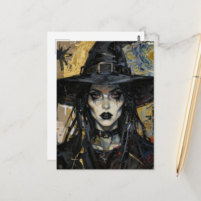 A Witch  Postcard (Front/Back In Situ)