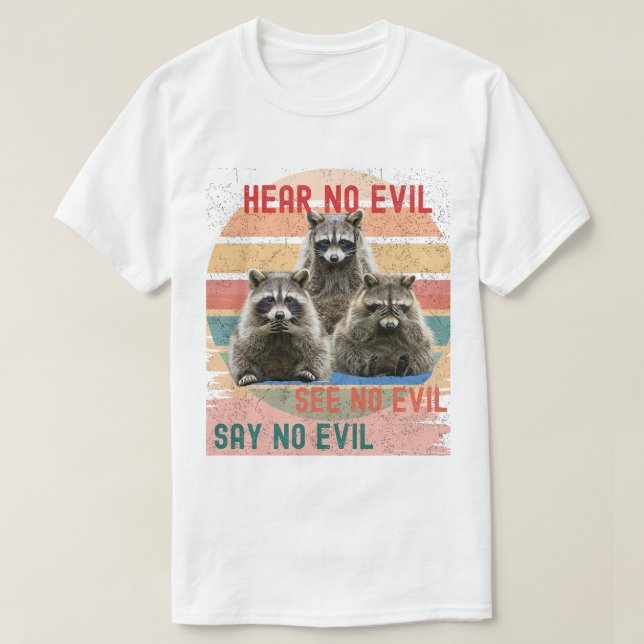 A witty rift on the three wise monkeys' proverb. T-Shirt (Design Front)