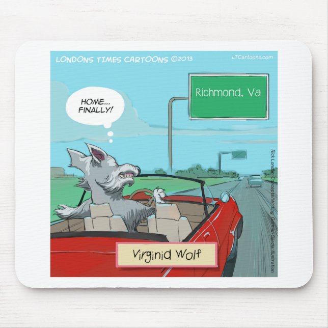 A Wolf From Virginia Funny Mouse Mat (Front)