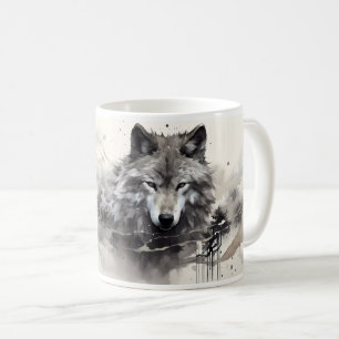 A Wolf In Art Painting Style Coffee Mug