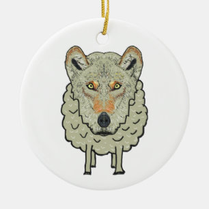 A Wolf In Sheep's Clothing Ceramic Tree Decoration