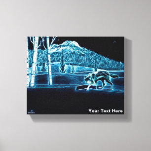 A Wolf On Snow Canvas Print