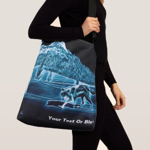 A Wolf On Snow Crossbody Bag