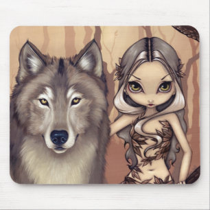 "A Wolfish Friend" Mousepad