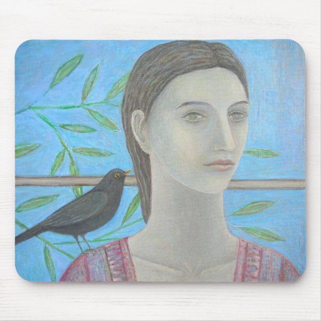 A Woman and a Blackbird are One Mouse Mat (Front)