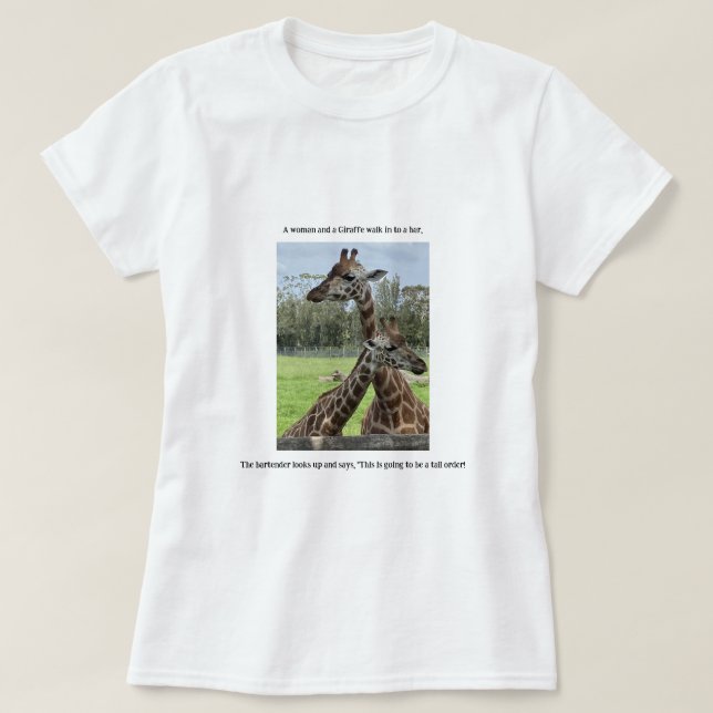 A Woman and a Giraffe.. T-Shirt (Design Front)