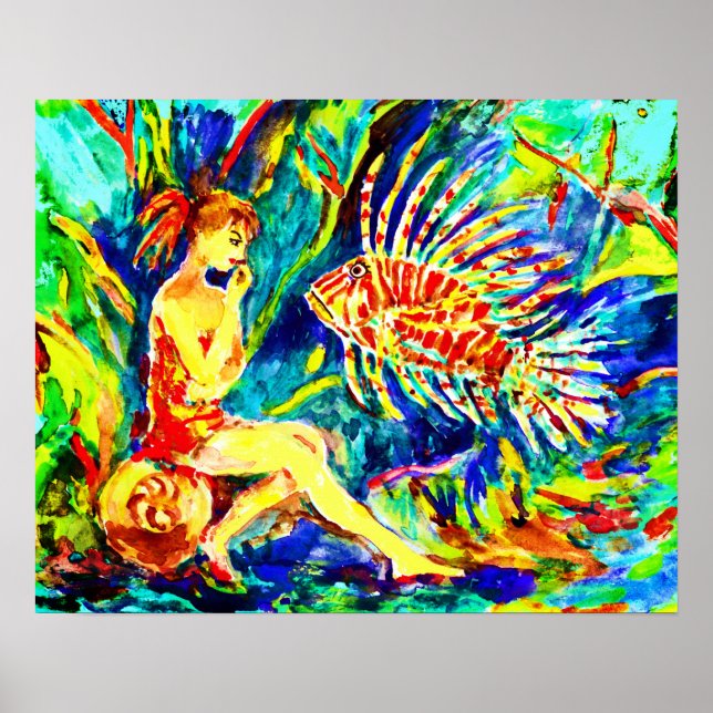 A woman and Fish Poster (Front)