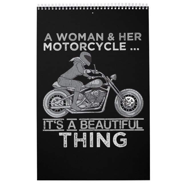 A Woman And Her Motorcycle Art Gift For Bikers Calendar (Cover)