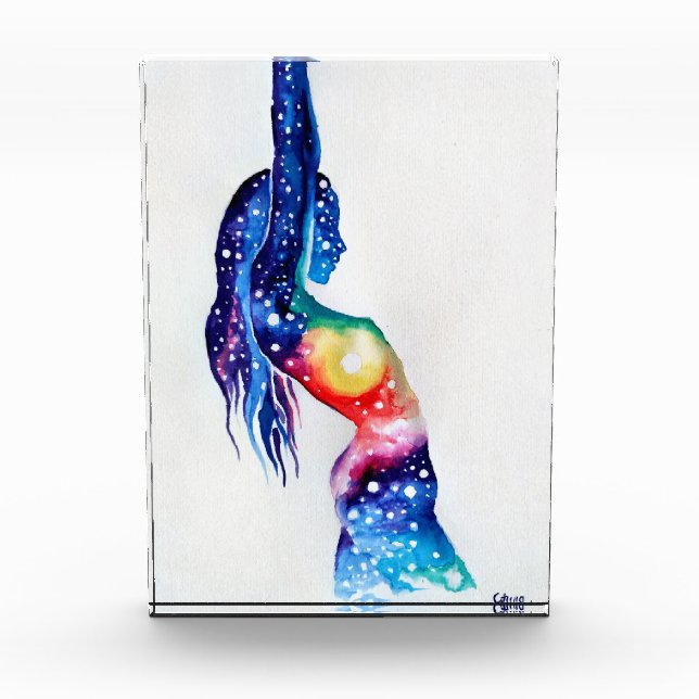 A woman and the universe inside her soul poster photo block (Front)