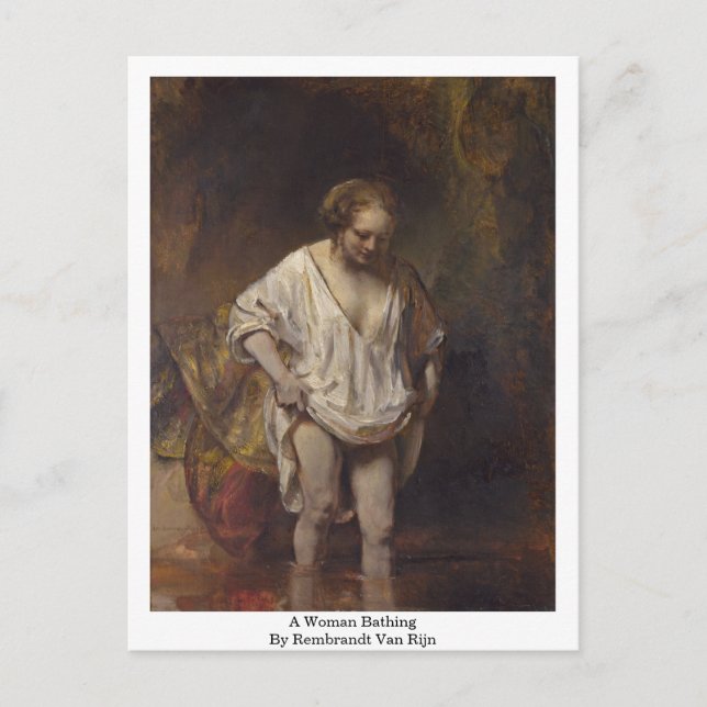 A Woman Bathing. By Rembrandt Van Rijn Postcard (Front)