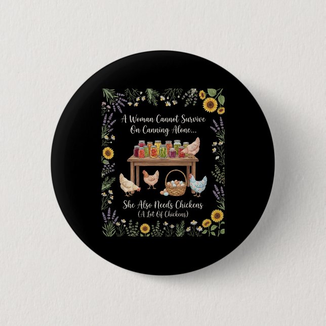 A Woman Cannot Survive On Canning Alone She Needs  6 Cm Round Badge (Front)