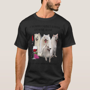 A Woman Cannot Survive On Wine Alone American Eski T-Shirt