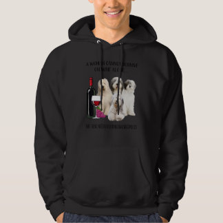 A Woman Cannot Survive On Wine Alone Old English S Hoodie
