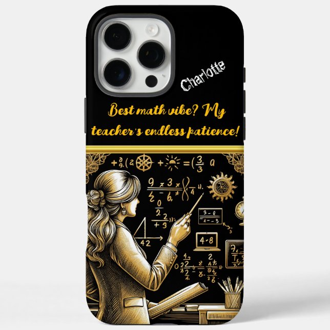 A Woman Explains Complex Equations in a Classroom Case-Mate iPhone Case (Back)