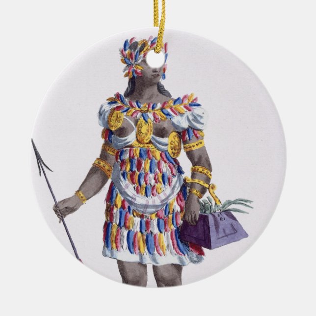 A Woman from Honduras, 1780 (coloured engraving) Ceramic Tree Decoration (Front)