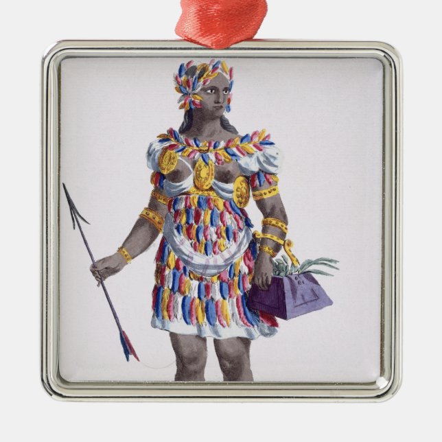 A Woman from Honduras, 1780 (coloured engraving) Metal Tree Decoration (Front)