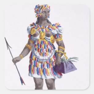A Woman from Honduras, 1780 (coloured engraving) Square Sticker